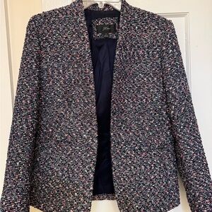J. Crew Navy and Pink Tweed Jacket